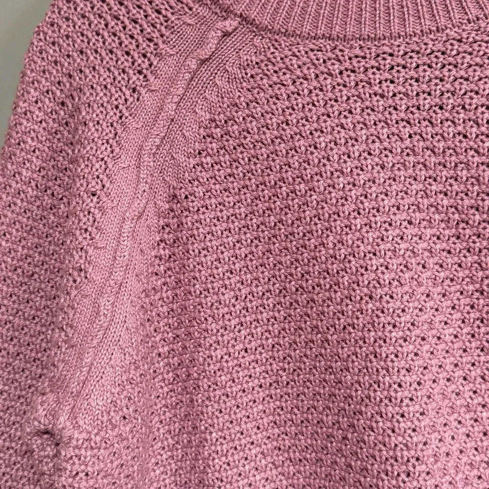 GAP Raglan Sleeve Textured Crewneck Sweater Mauve Lavender Purple Size Medium - Picture 4 of 8